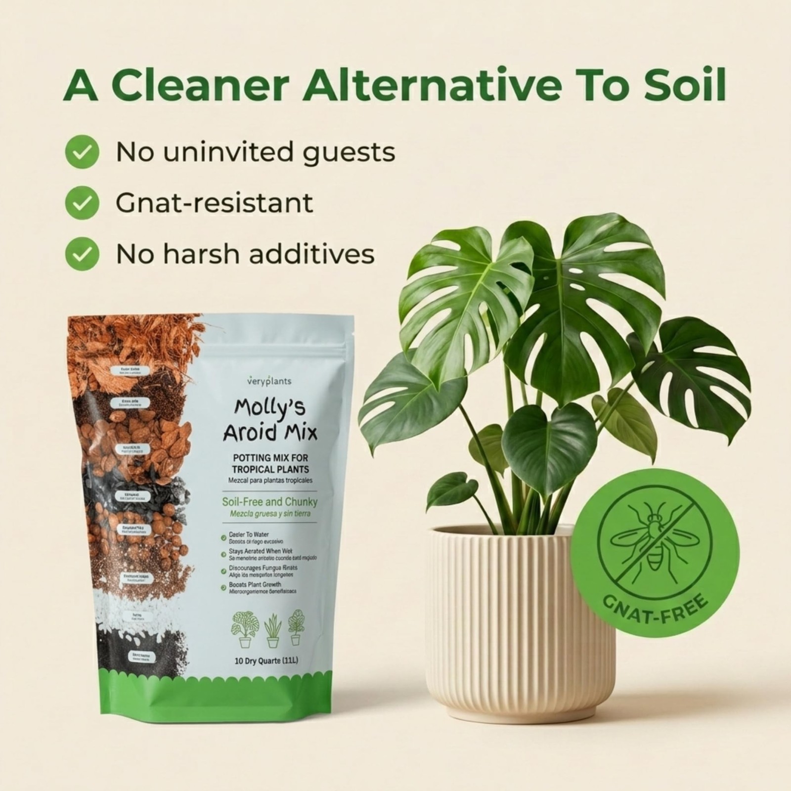 Molly’s Aroid Potting Mix, Chunky Soil-Free for Indoor Plants 10 Dry Quarts |…