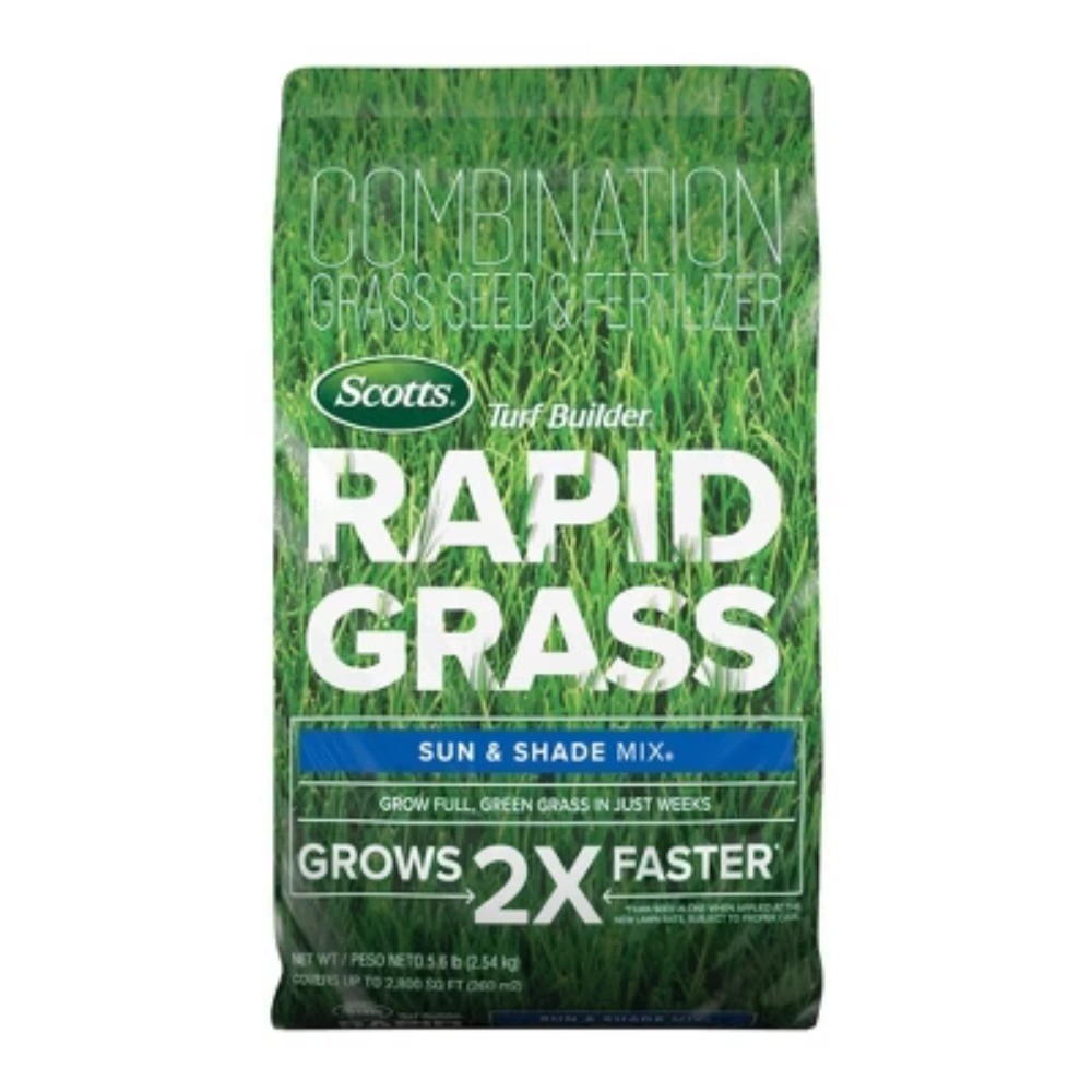 Turf Builder 5.6lb Rapid Grass Seed – Sun/Shade Mix, 2800 sq ft Coverage