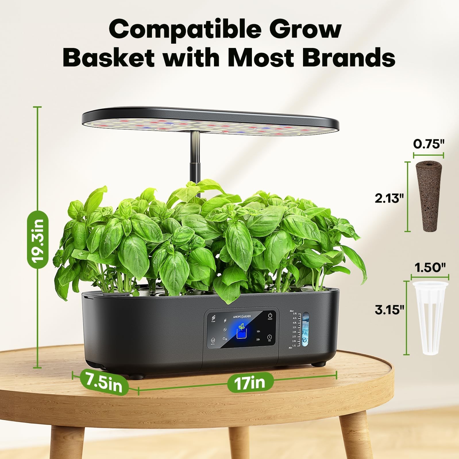 Ahopegarden Hydroponics Growing System Kit Indoor Herb Garden with Grow Light…