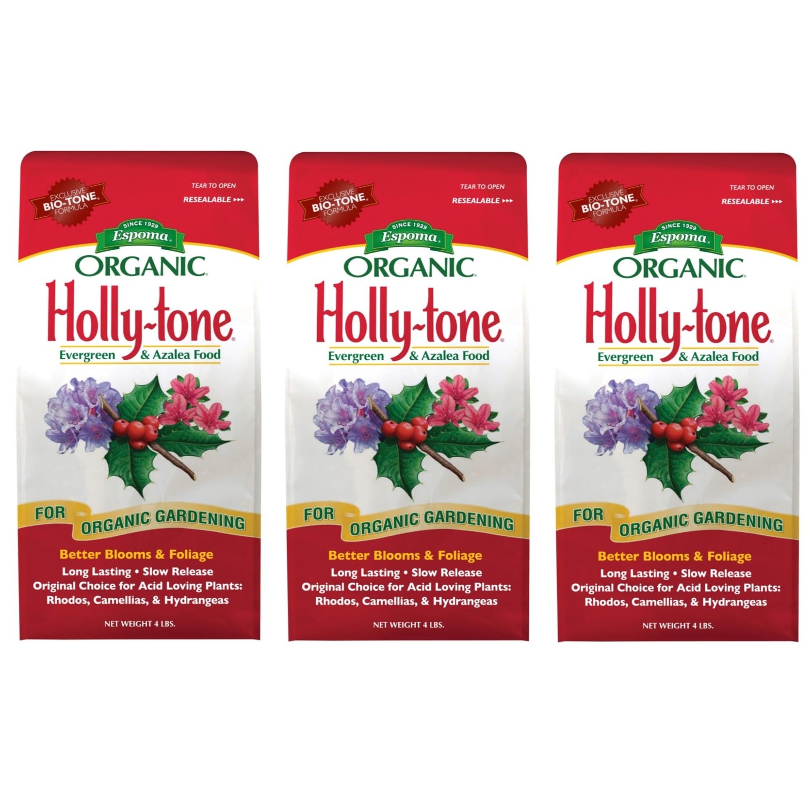 Organic Holly-Tone 4-3-4 Natural & Organic Evergreen & Azalea Plant Food; 4 l…