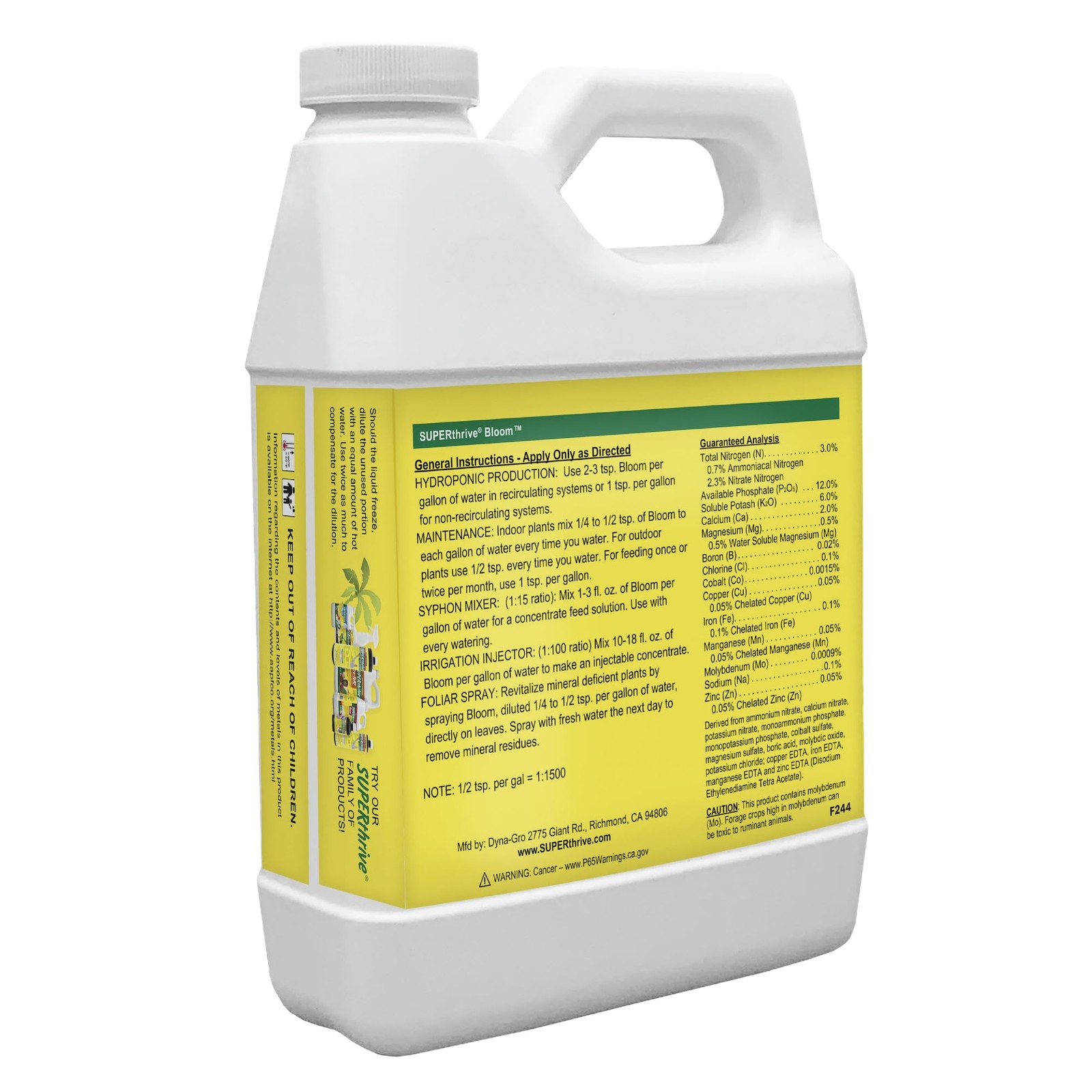 “Bloom Plant Food 3126 for Thriving Gardens 1 Quart Size”