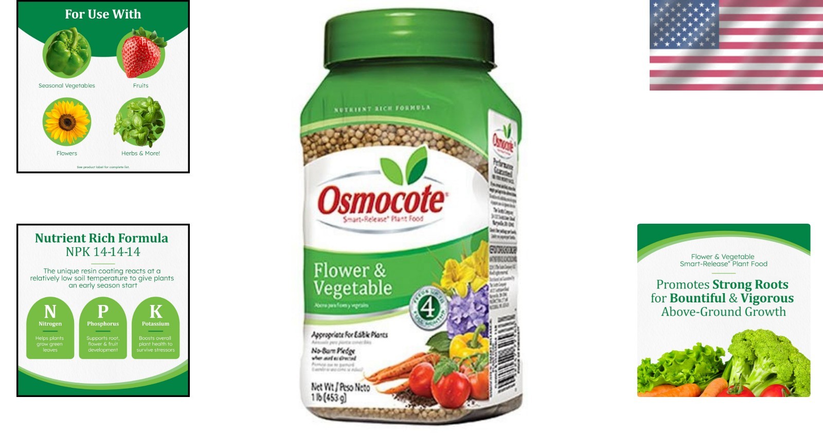 Optimized NPK 14-14-14 Granular Plant Food for Vegetables & Perennials – 1 lb.