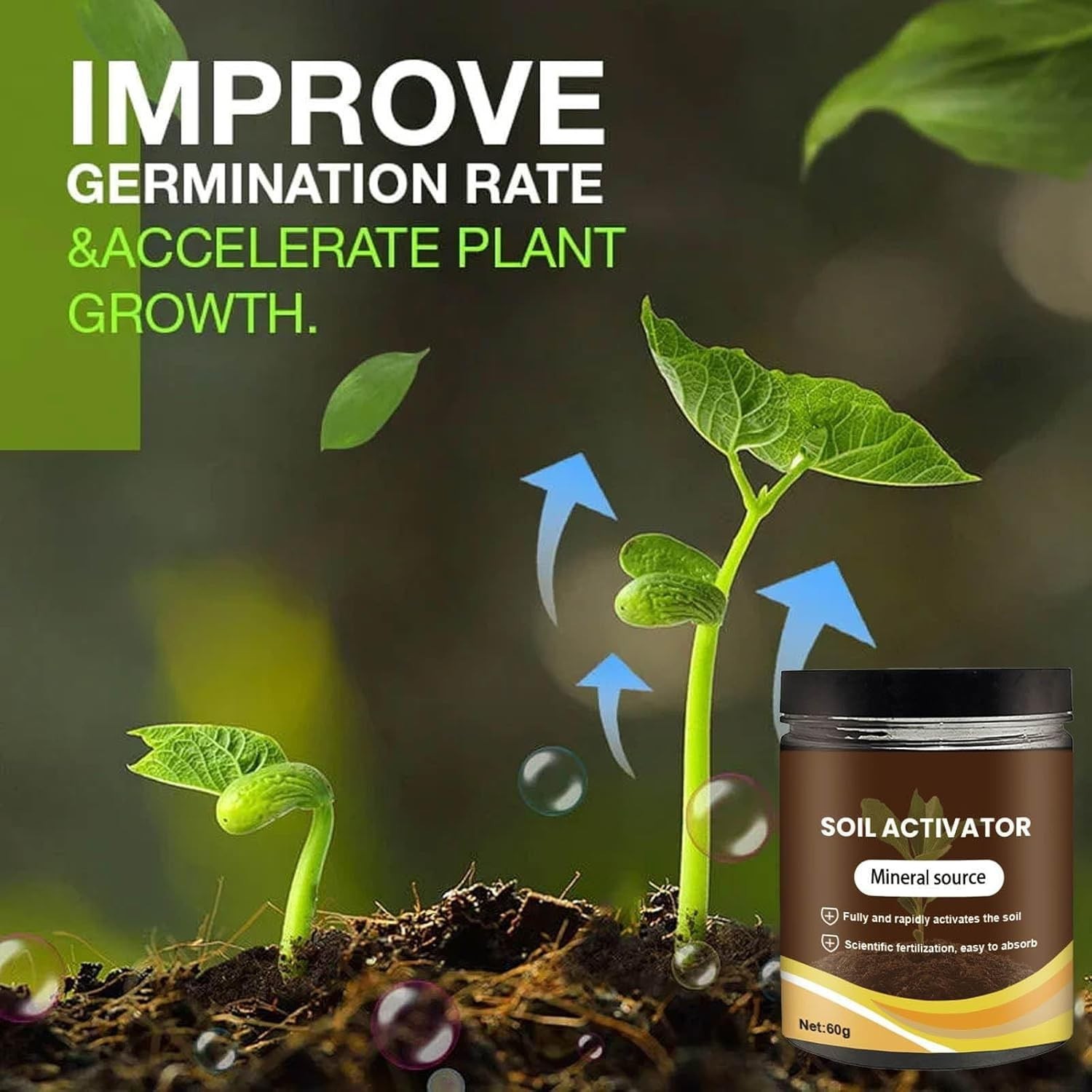 2Pcs Soil Activator, Professional Bone Meal Fertilizer, Dirt Health Booster, Liq
