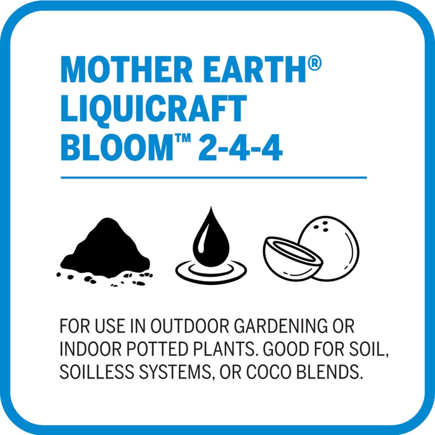 Mother Earth HGC733936 LiquiCraft Grow 2-4-4 Hydroponic Plant Nutrients 1 qt.