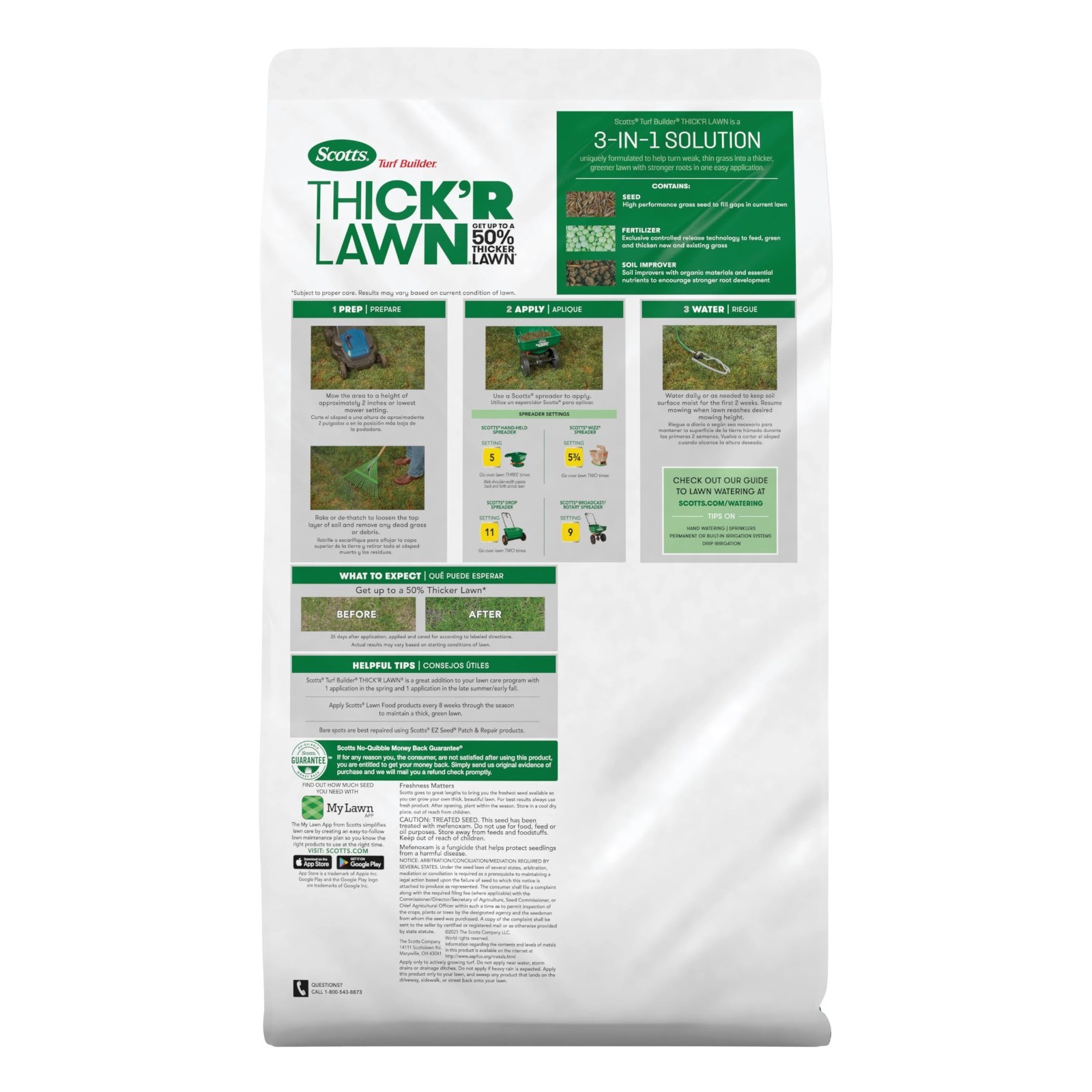 Thick Lawn Seed & Fertilizer Mix for Sun & Shade, 10 lbs – Covers 1,000 sq ft