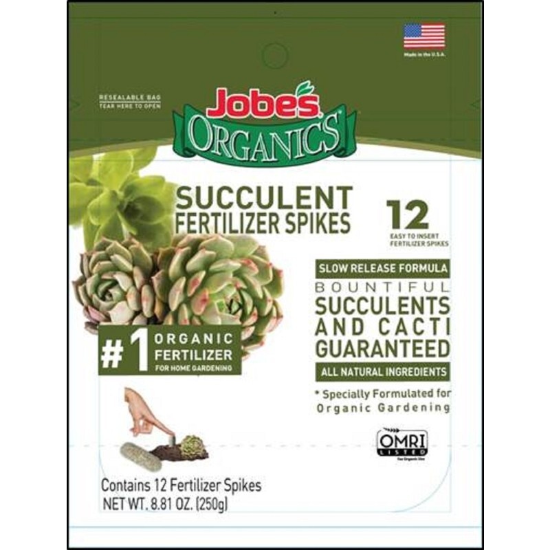 Jobes Organics Succulent Fertilizer Spikes Slow Release Formula Easy To Use 12pk