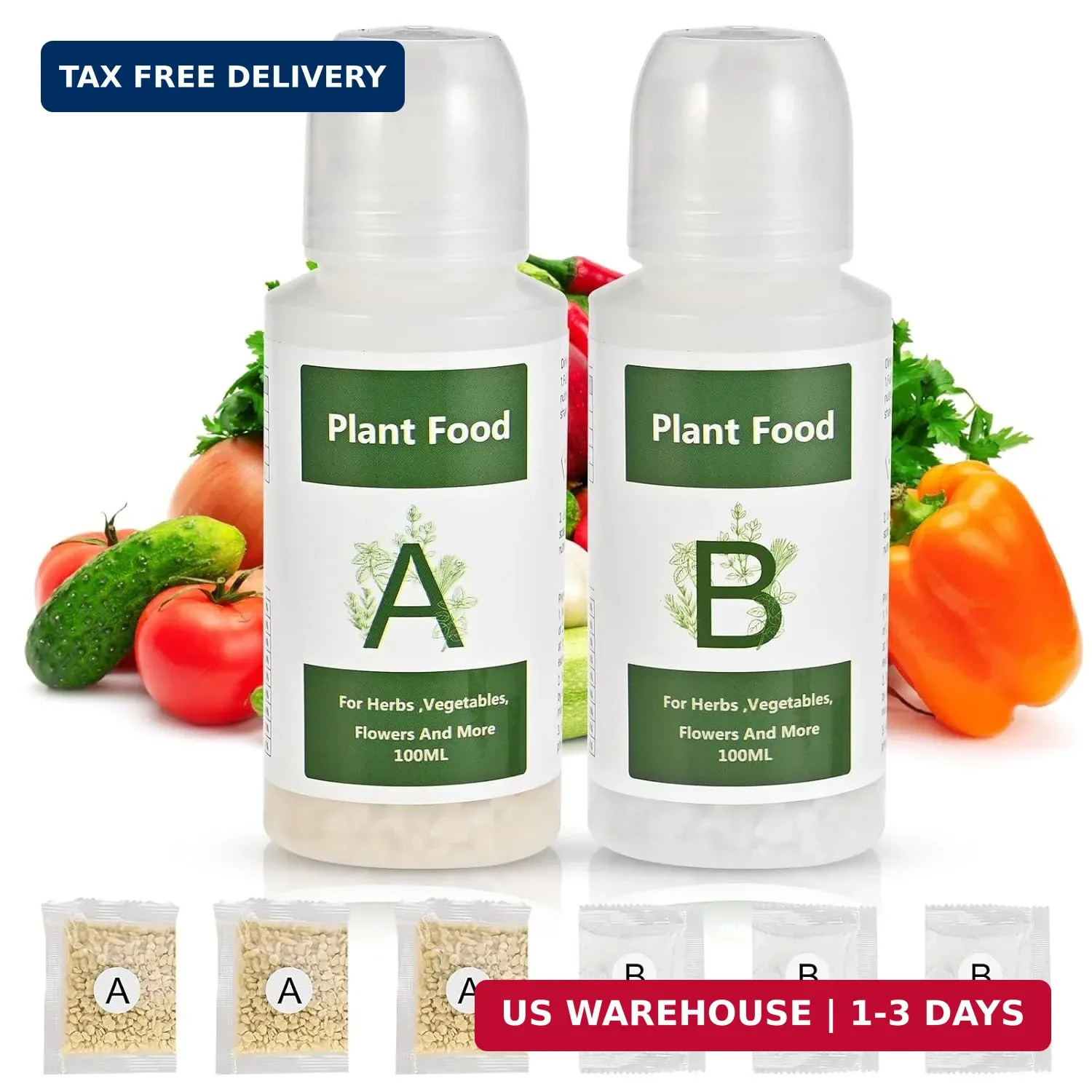 Hydroponic Nutrients a & B, 800Ml Plant Food for Indoor Growing System FAST SHIP