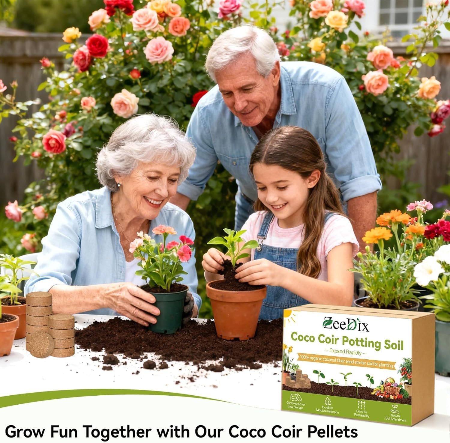 Eco-Friendly 100 Pack Organic Coco Coir Seed Pellets for Indoor & Outdoor Plants