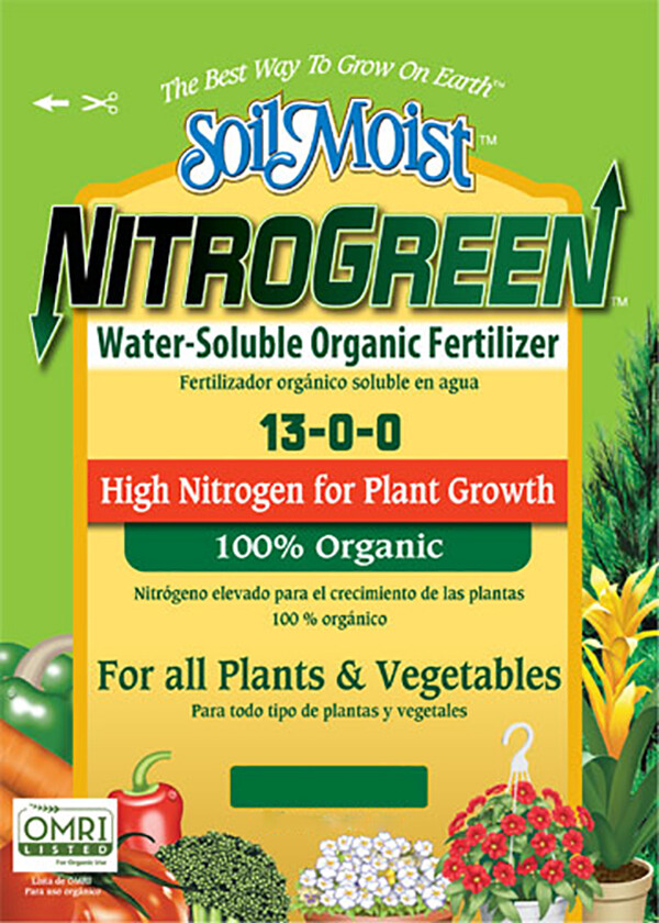 30LB SoilMoist NitroGreen Organic Fertilizer High Nitrogen 13-0-0 Hydroponic