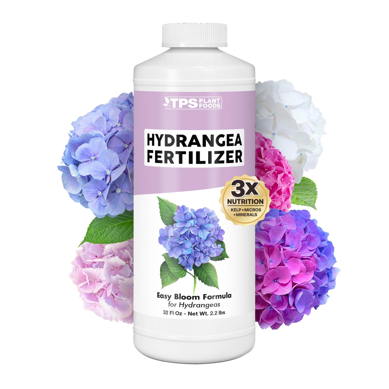 Hydrangea Fertilizer – Liquid Plant Food for Bigger Blooms, 32 oz (1 Quart)