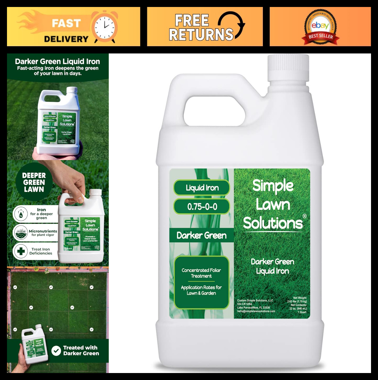 Liquid Iron Fertilizer for Darker Green Grass & Plants – Chelated Micronutrients