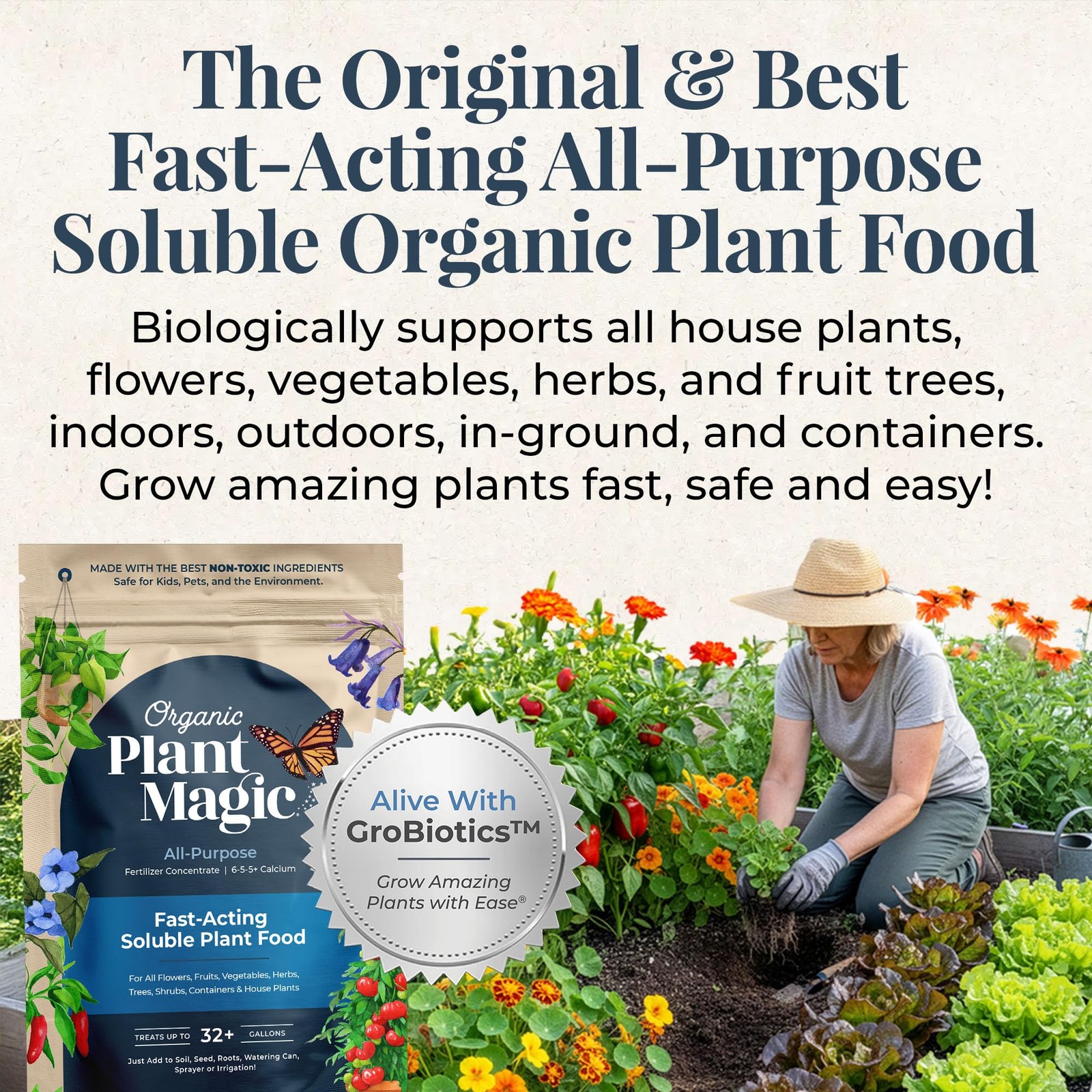 – All-Purpose Organic Fertilizer & Plant Food Concentrate – Water Soluble Fee…