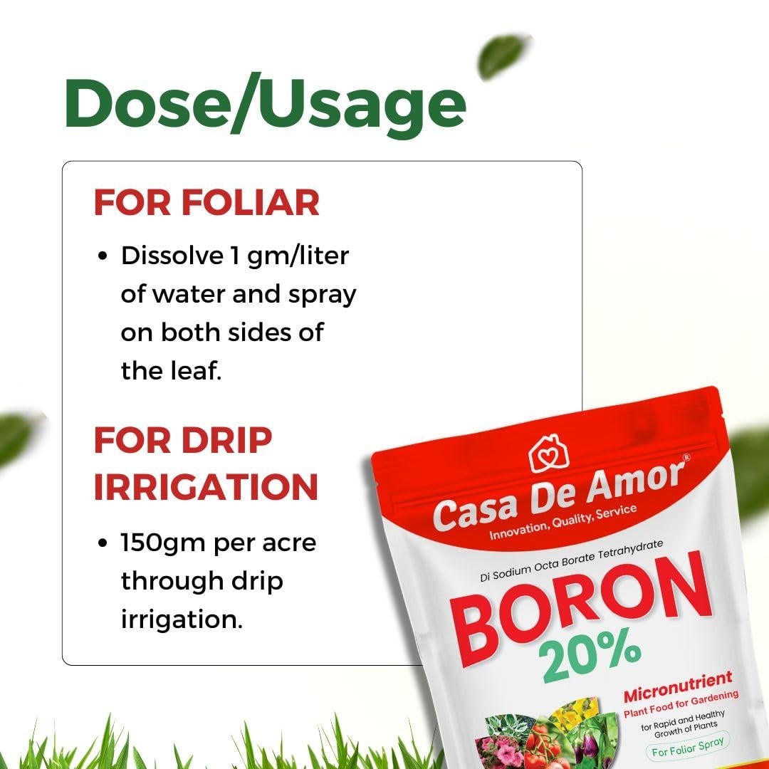 Boron 20% Micronutrient Fertilizer 100g Water Soluble Plant Food Foliar Spray