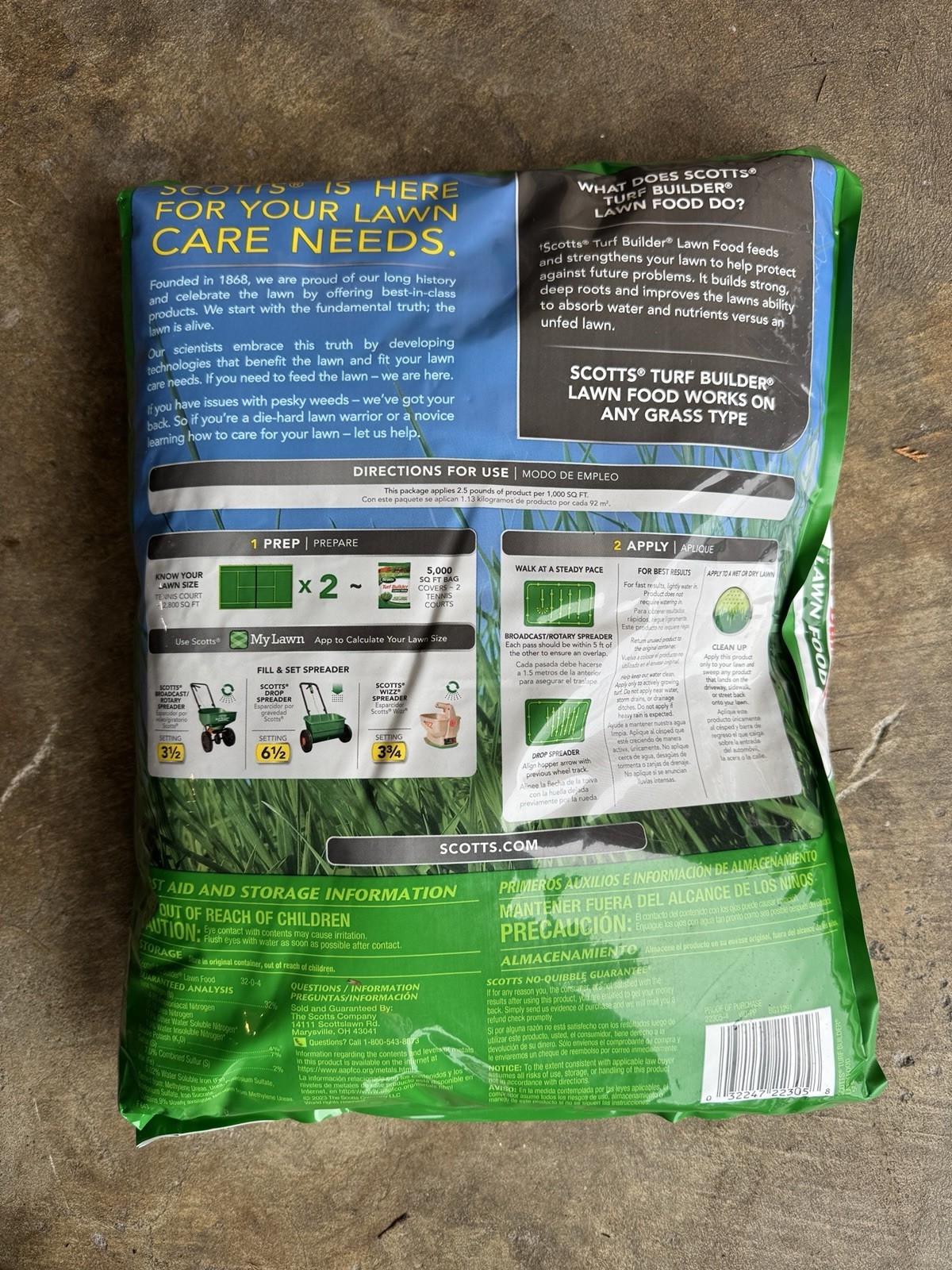 Scotts Turf Builder Lawn Food – Fertilizer for All Grass Types, 5,000 sq. ft., 1