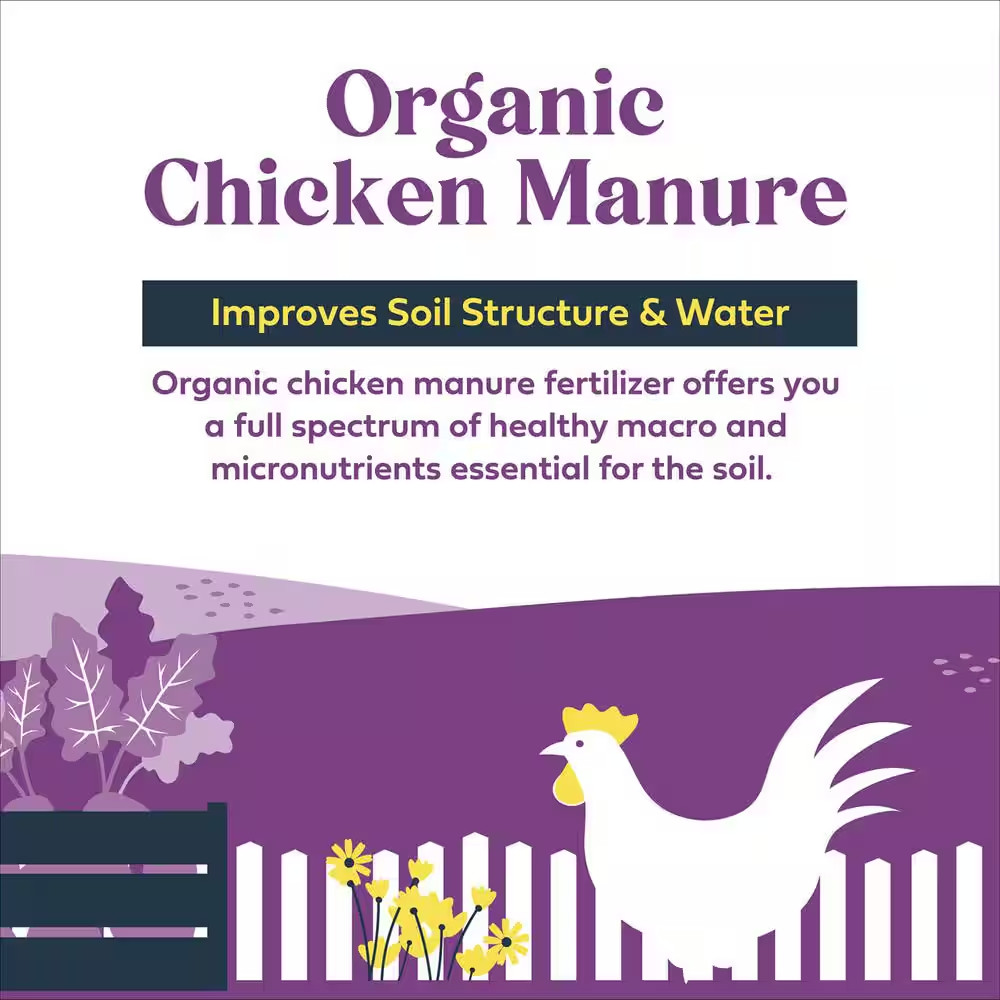 Organic Fertilizer Biochar plus Chicken Manure Indoor Outdoor, Kid and Pet Safe,