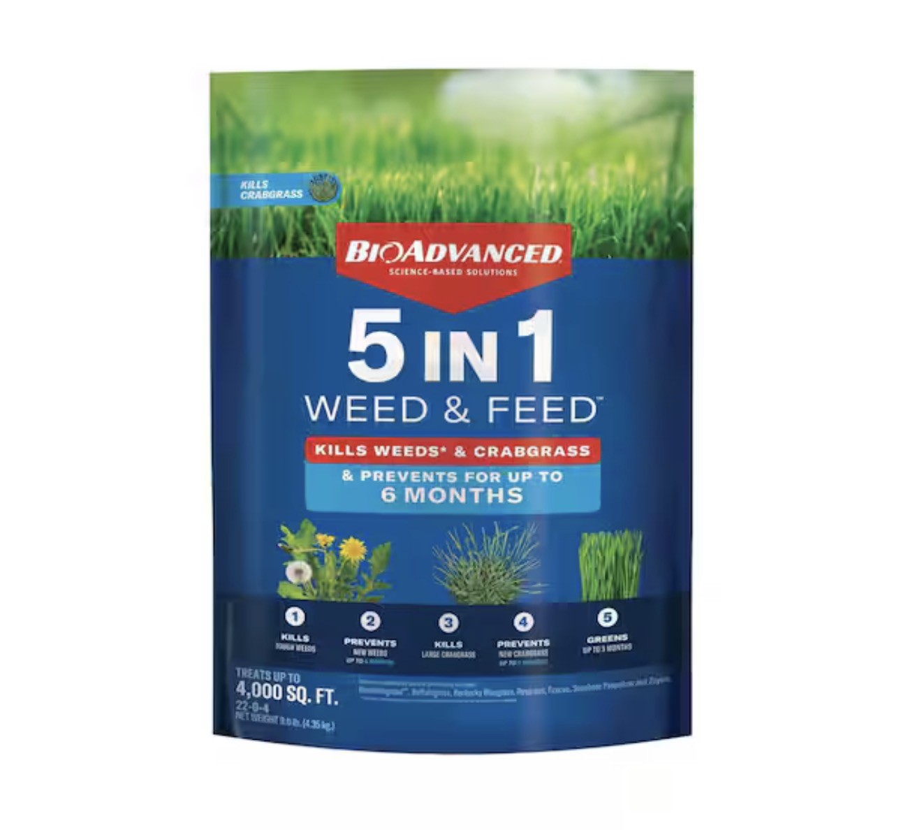 9.6 Lbs. Granules 5-In-1 Weed and Feed for Northern Lawns