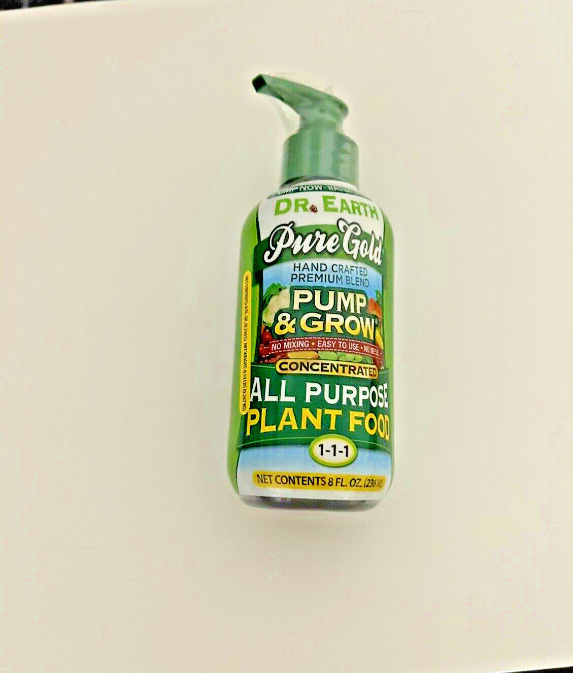 DR. EARTH PUMP & GROW PURE GOLD ALL PURPOSE PLANT FOOD 1-1-1, 8oz