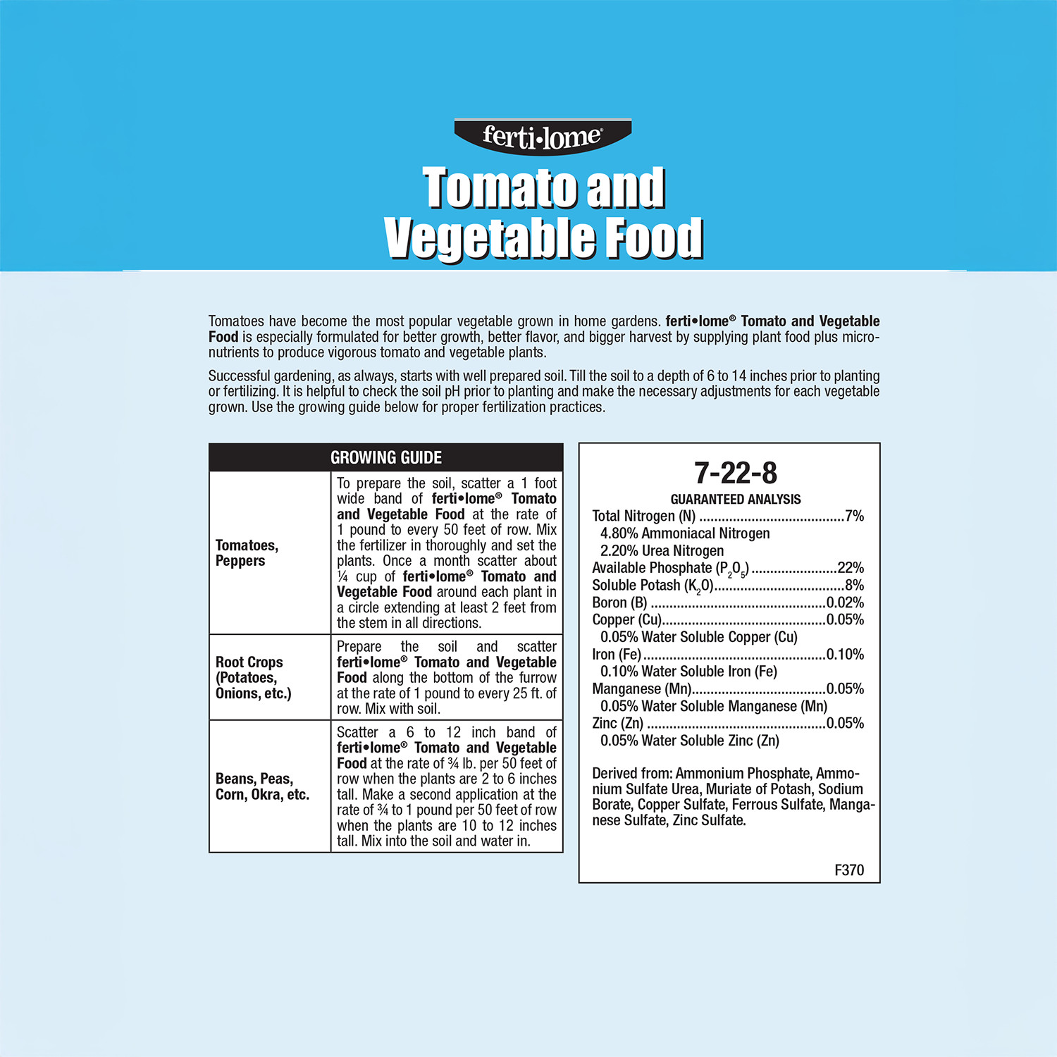 Ferti-lome Tomato and Vegetable Food 7-22-8 3.25 lbs by VPG