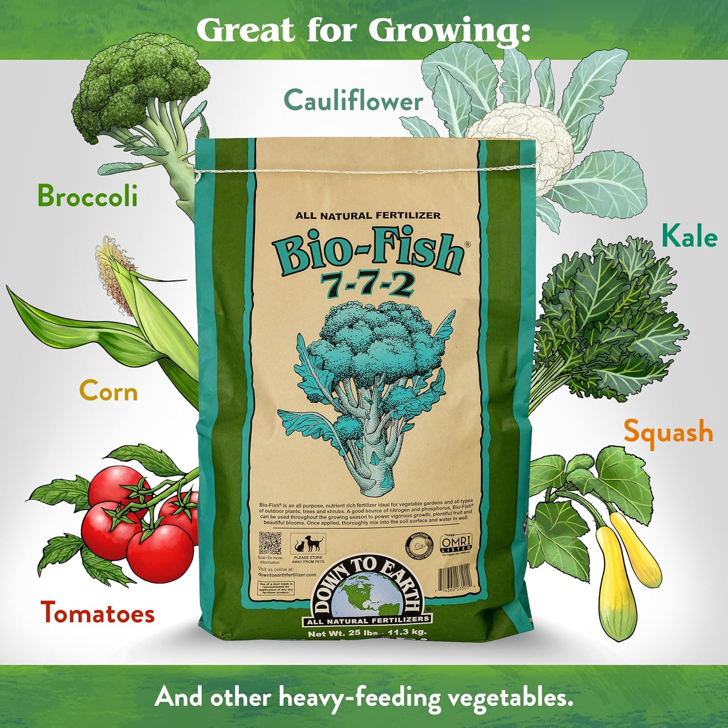Down to Earth All Natural Fertilizers Organic Bio-Fish – Plant Food for Corn, Br