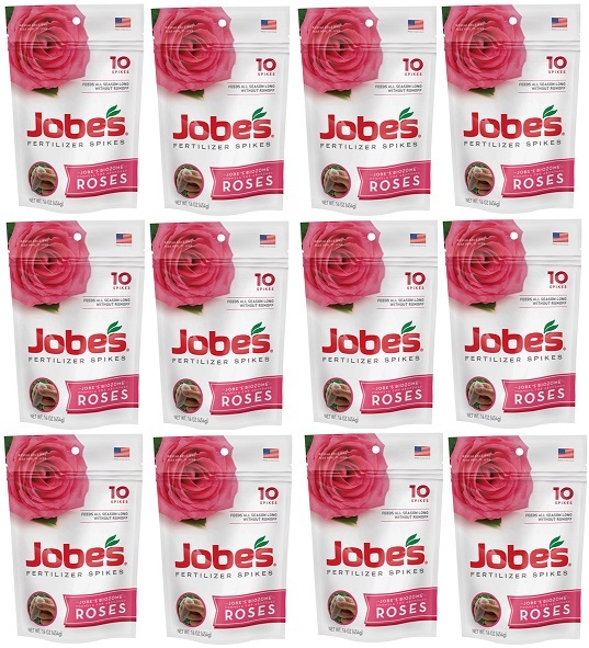 Jobes 04102 10 Pack Slow Release Rose Fertilizer Spikes – Quantity 12 Packages