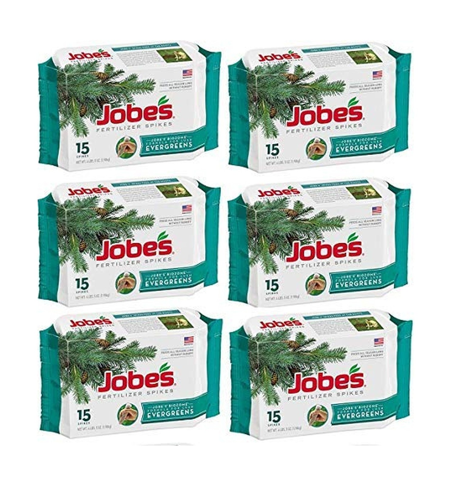 Jobes 01611 15 Pack Evergreen Tree Fertilizer Spikes – Quantity 6 Packages
