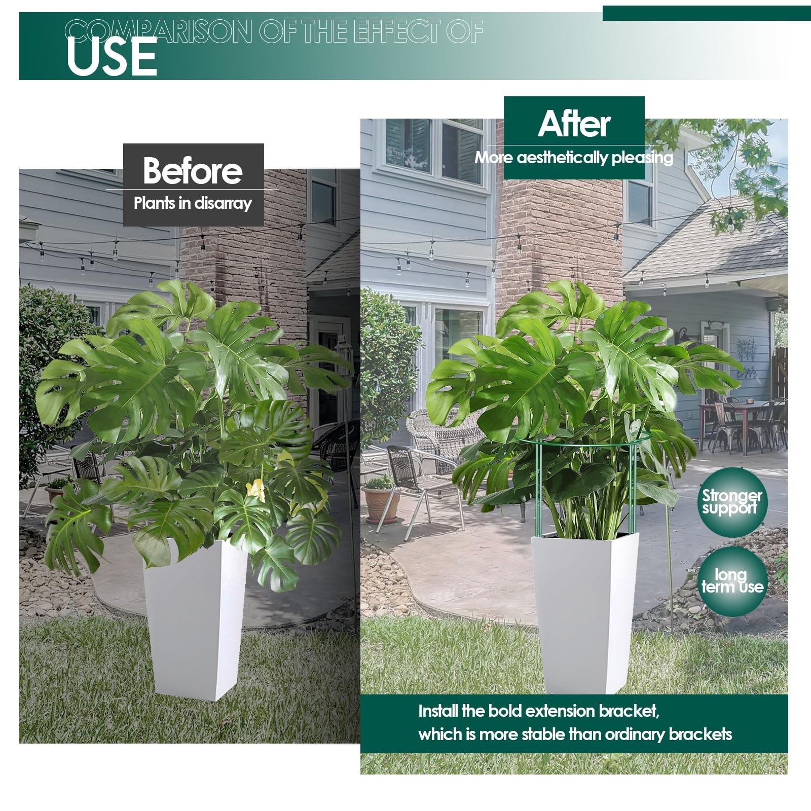 6 Pack 30 inch Plant Support Stakes, Heavy-Duty Half Round Peony Support, Gar…