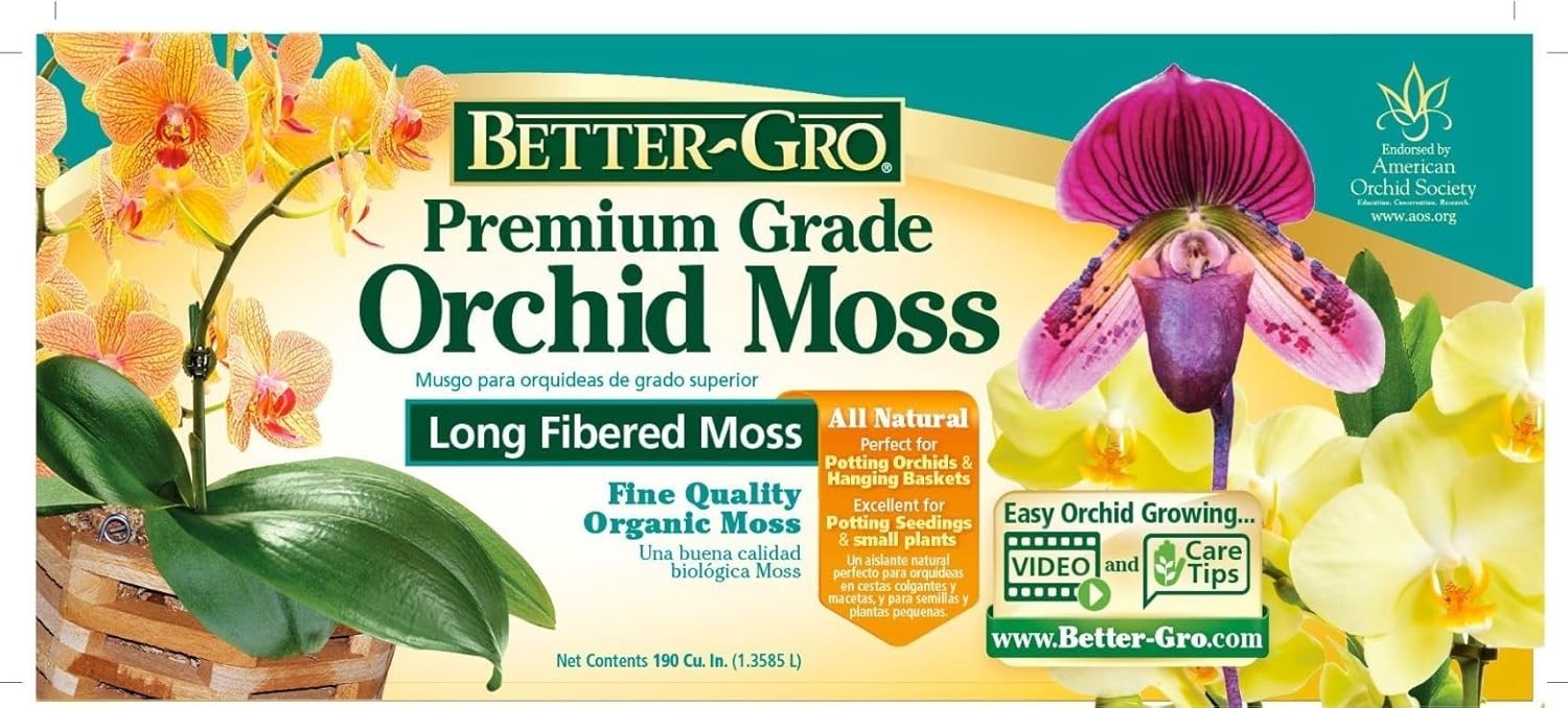 Better-Gro 50450 Premium Grade Moss-100% Natural for Orchids, Ferns, and Hostas,