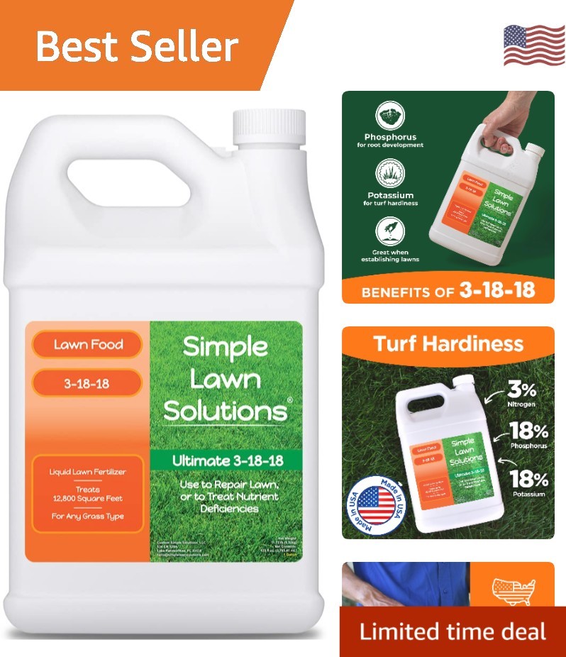 Ultimate 3-18-18 Lawn Food Liquid Fertilizer- Easy to Use Concentrated Spray-…