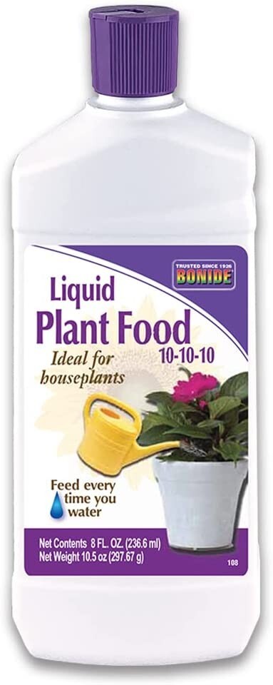 Bonide Liquid Plant Food 10-10-10 Houseplant fertilizer 8 oz concentrate 108