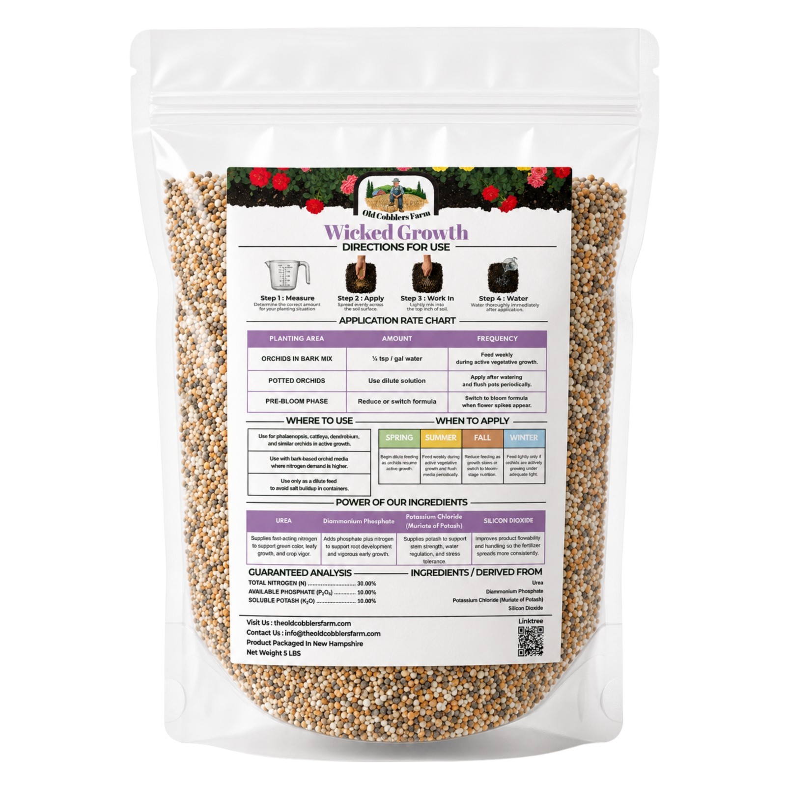 Old Cobblers Farm™ Wicked Growth Orchids Fertilizer- For Healthy Roots & Blooms