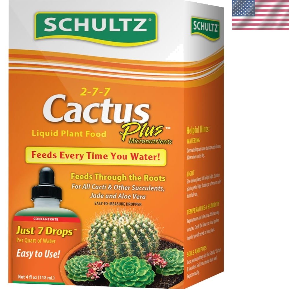 4oz Cactus Plus 2-7-7 Liquid Plant Food for Healthy Cacti & Succulents Growth