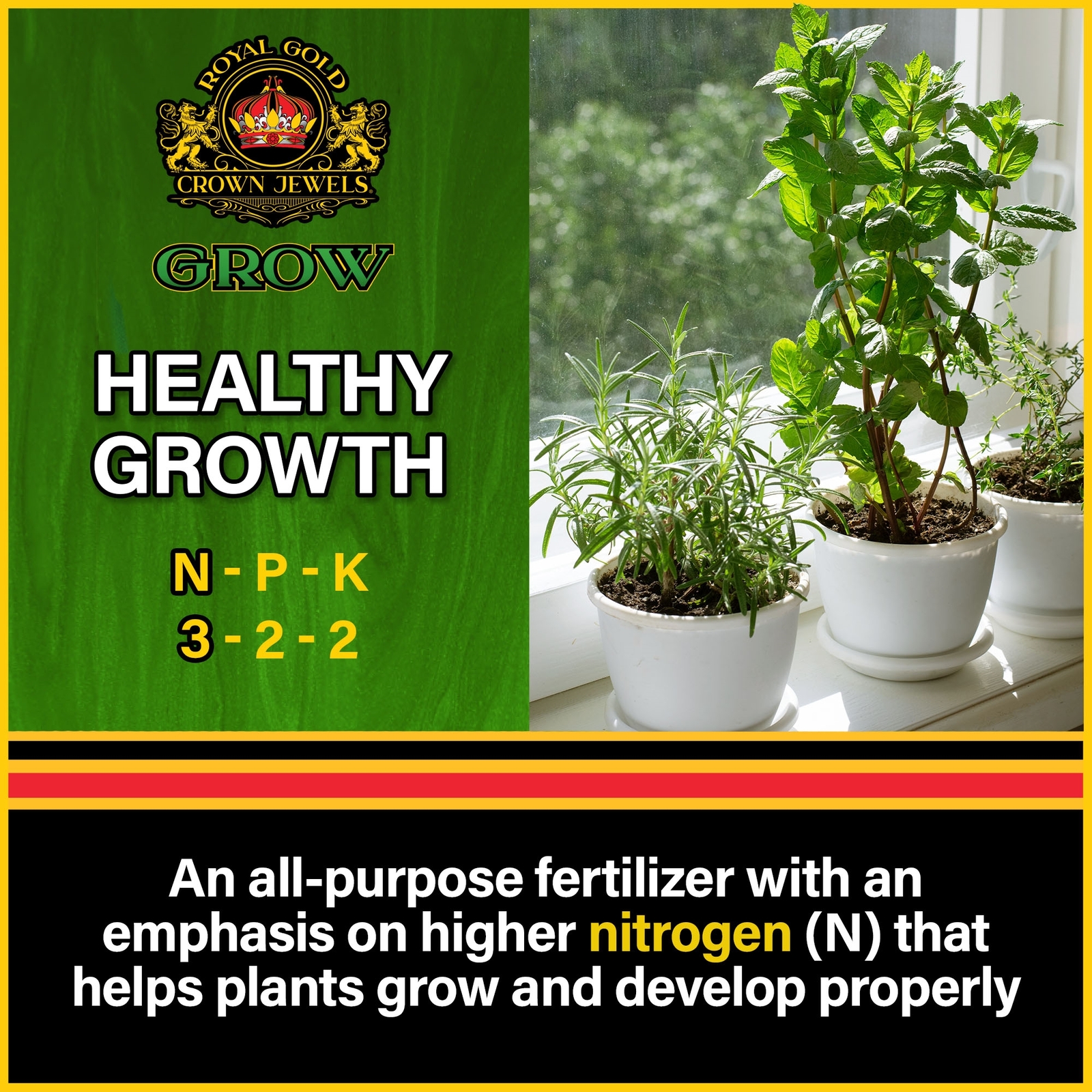 Royal Gold Crown Jewels Grow 3-2-2 Dry Fertilizer, 5 lbs (Pack of 4)