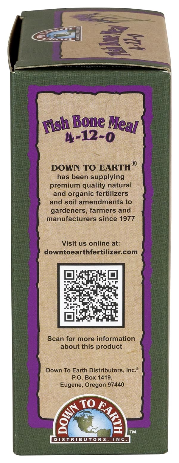 Down to Earth Organic Fish Bone Meal Fertilizer Mix 4-12-0, 1 Lb