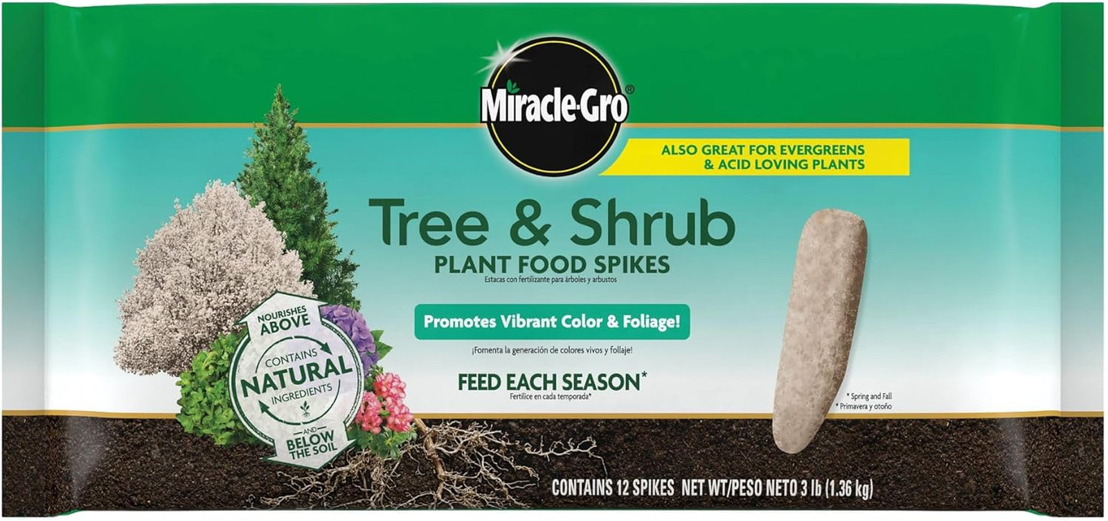 Miracle-Gro Tree and Shrub Plant Food Spikes – Deciduous, Flowering & Evergreen