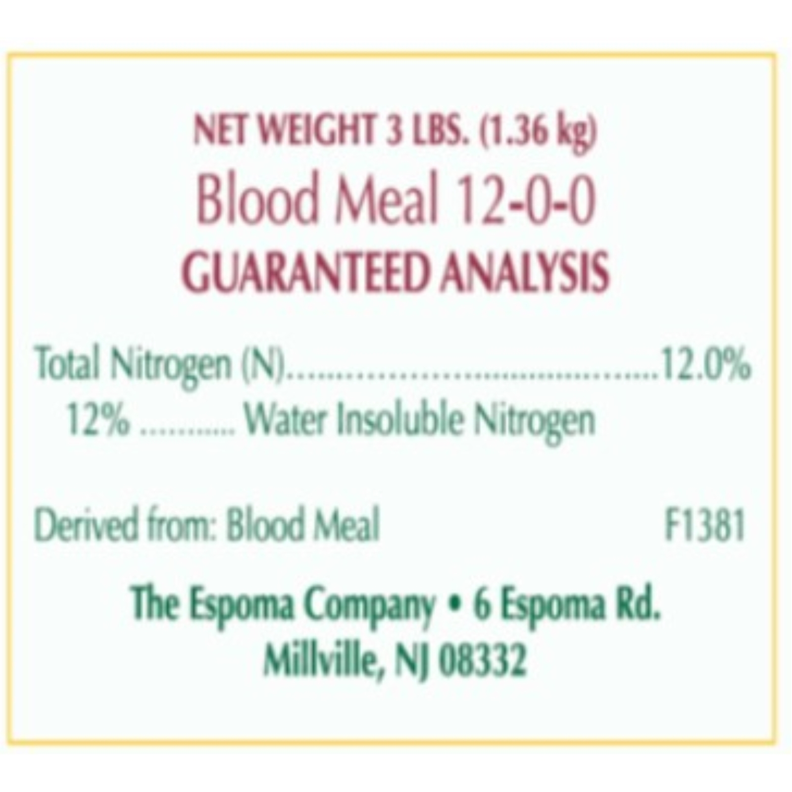Espoma Organic Blood Meal for Nitrogen, 3 lb