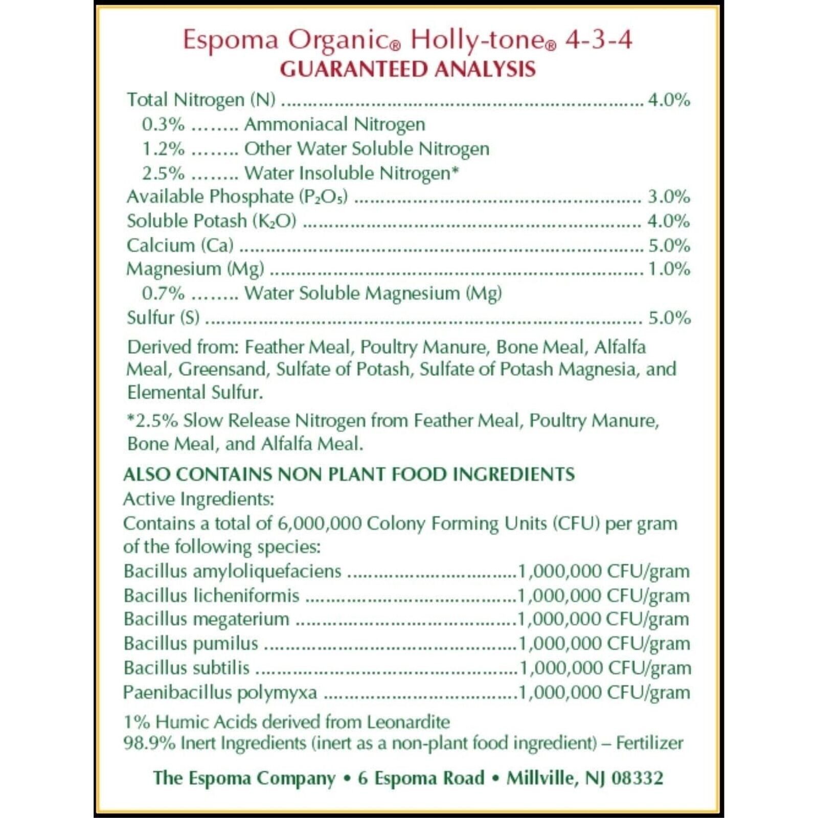 Espoma HT-36 36 Lb Organic Holly-Tone Evergreen & Azalea Food – Pack of 1