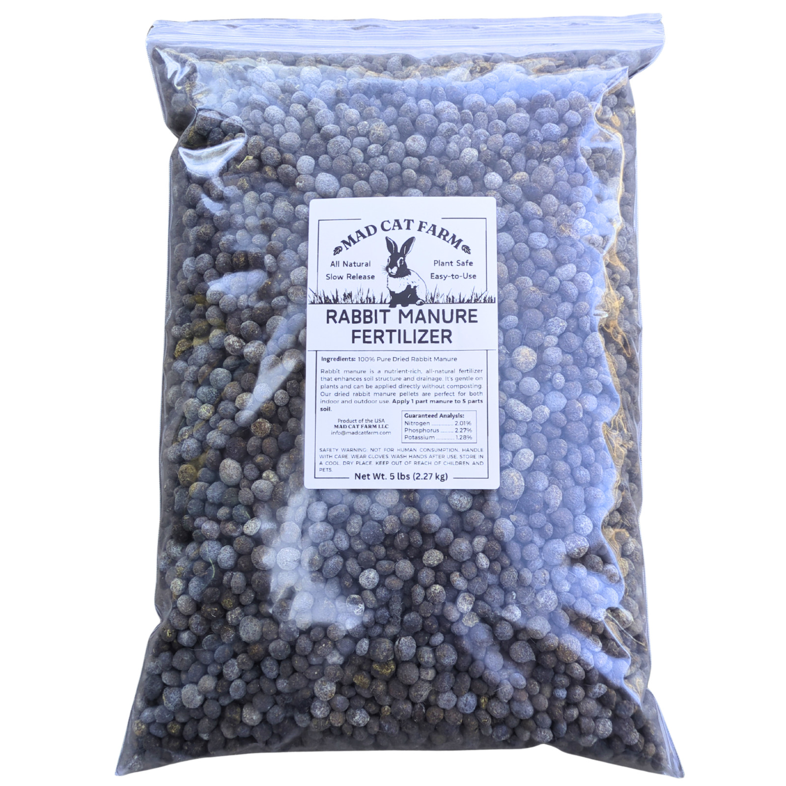 Rabbit Manure Fertilizer Pellets – 5 lb Bag