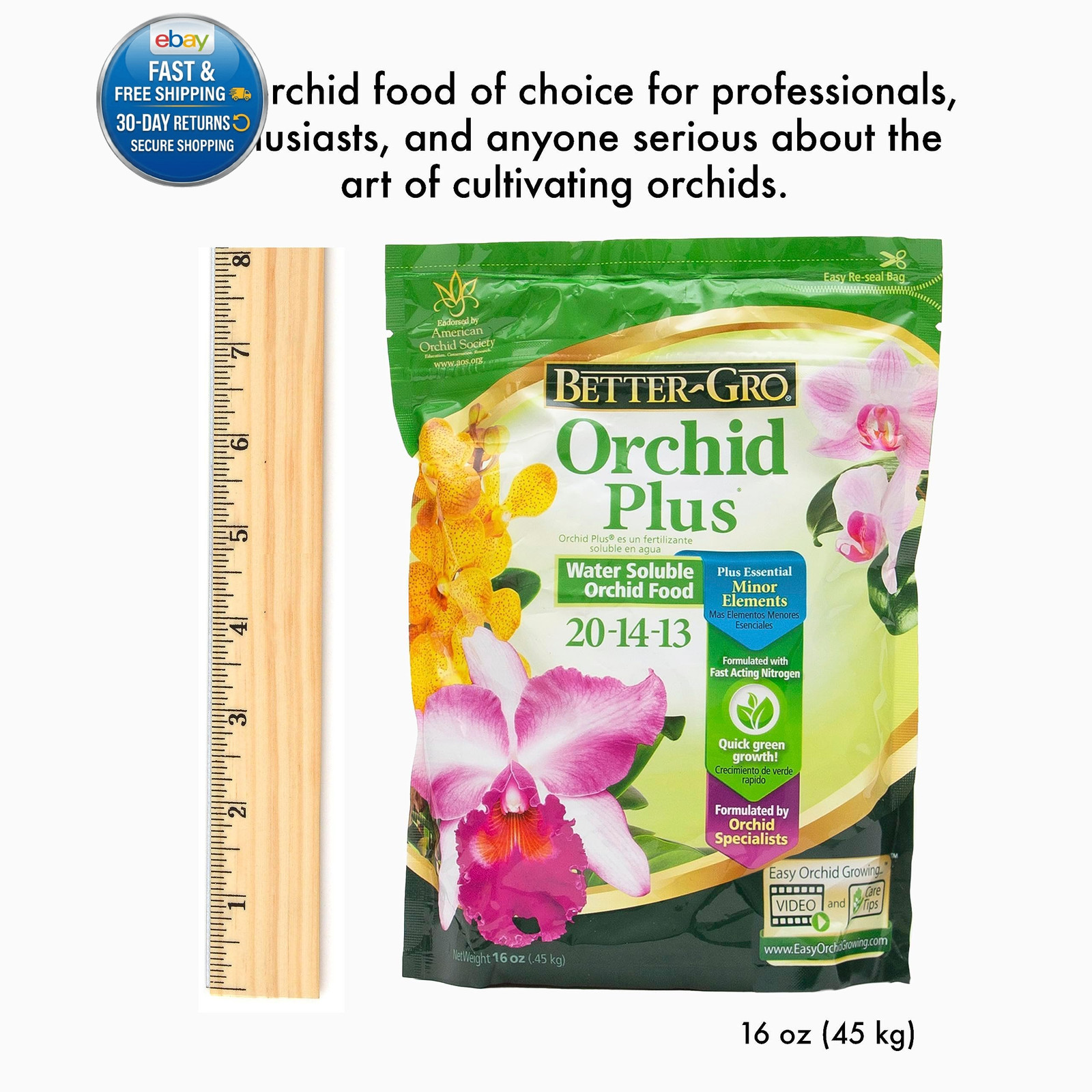 Orchid Plus 20-14-13 – Urea-Free Pack of 1, Original Version