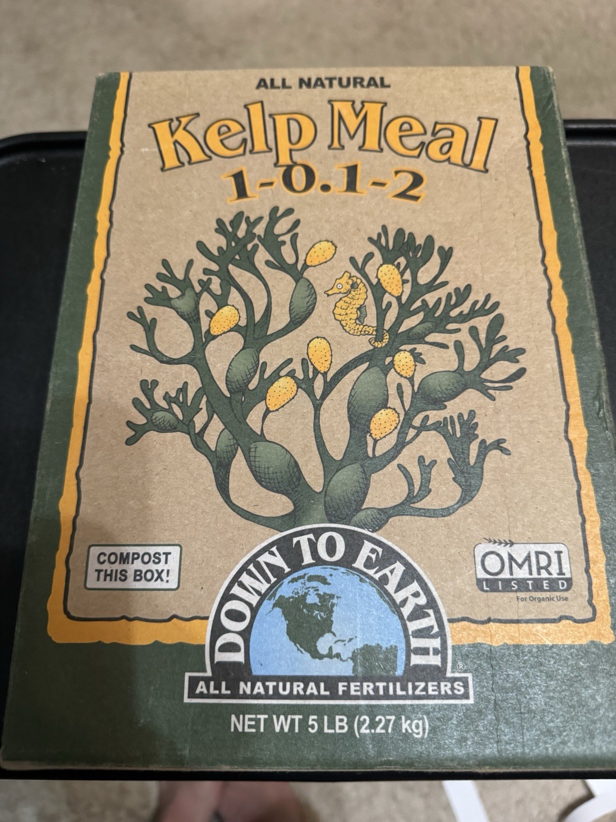 Down To Earth Organic Kelp Meal Fertilizer OMRI Listed 1-0.1-2, 5 lb