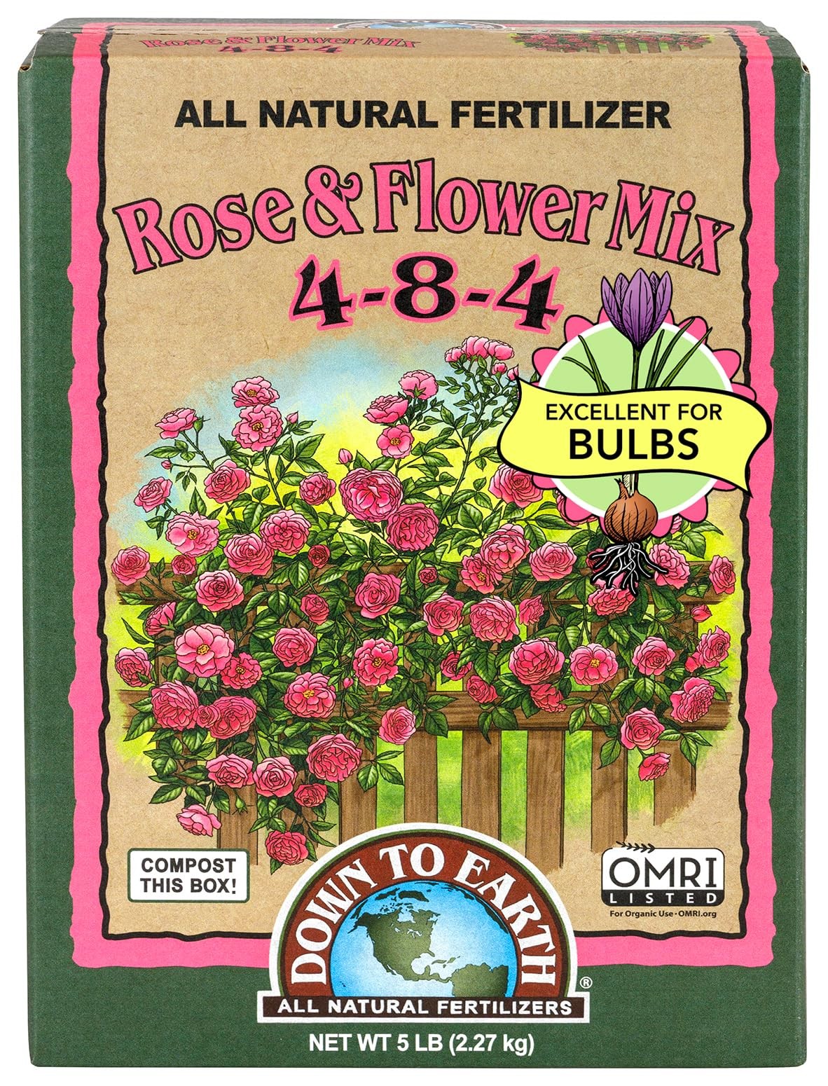 Organic Rose & Flower Mix – Plant Food for Roses, Bulbs, Flowers and Ornament…