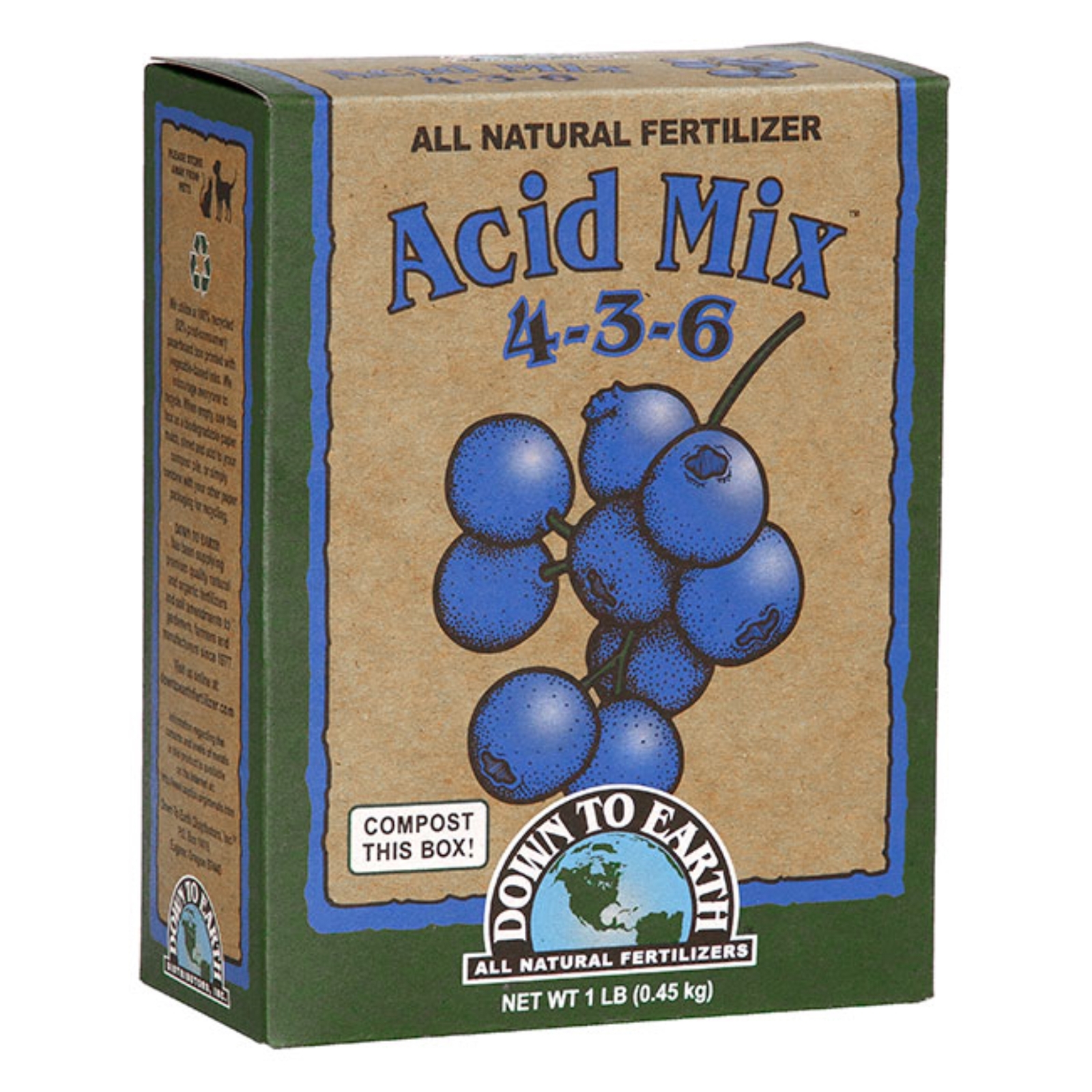 Down to Earth (#17803) All Natural Acid Mix Blended Fertilizer 4-3-6, 1 lb