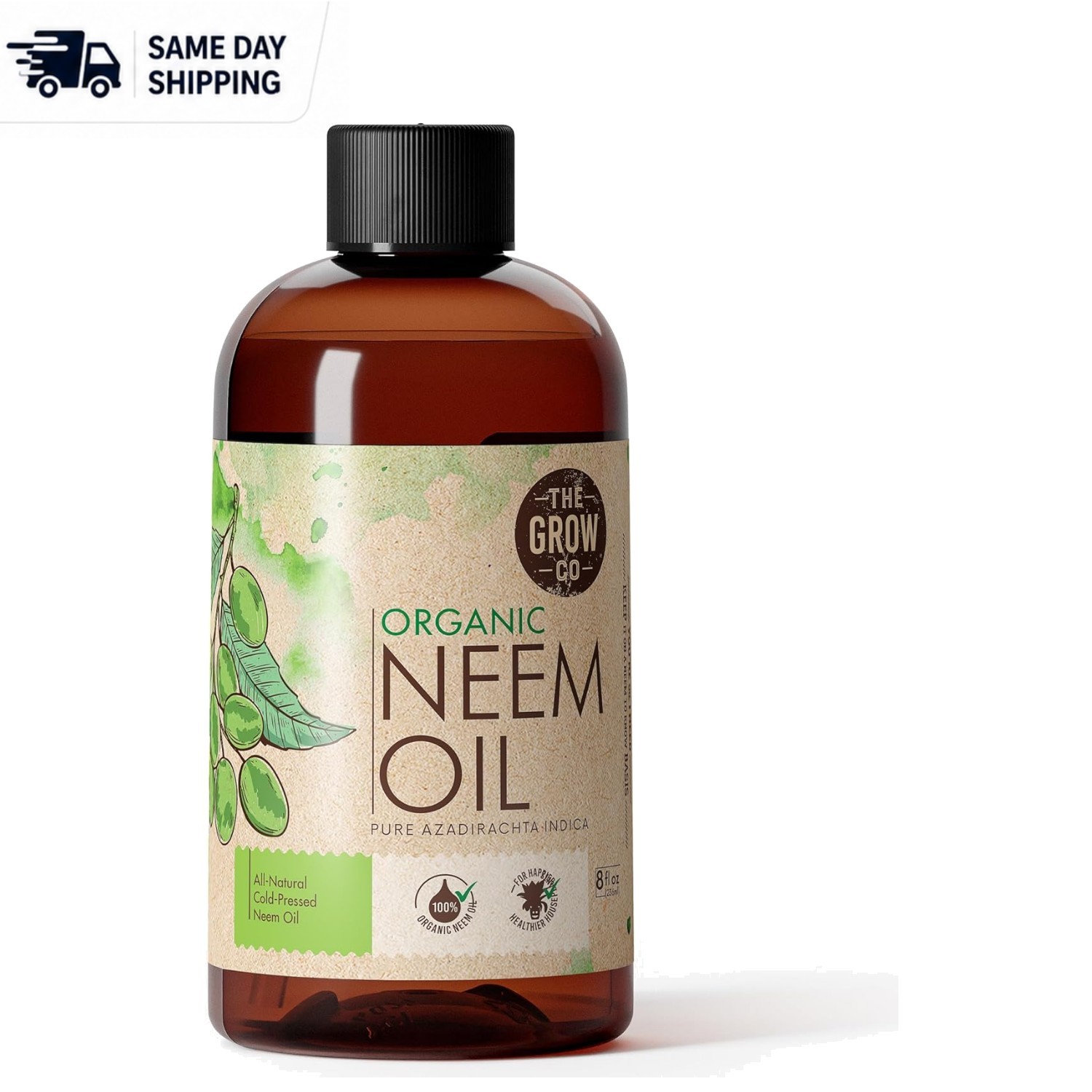 Organic Neem Oil Concentrate – 8oz Leaf Care & Shine for Indoor/Outdoor Plants
