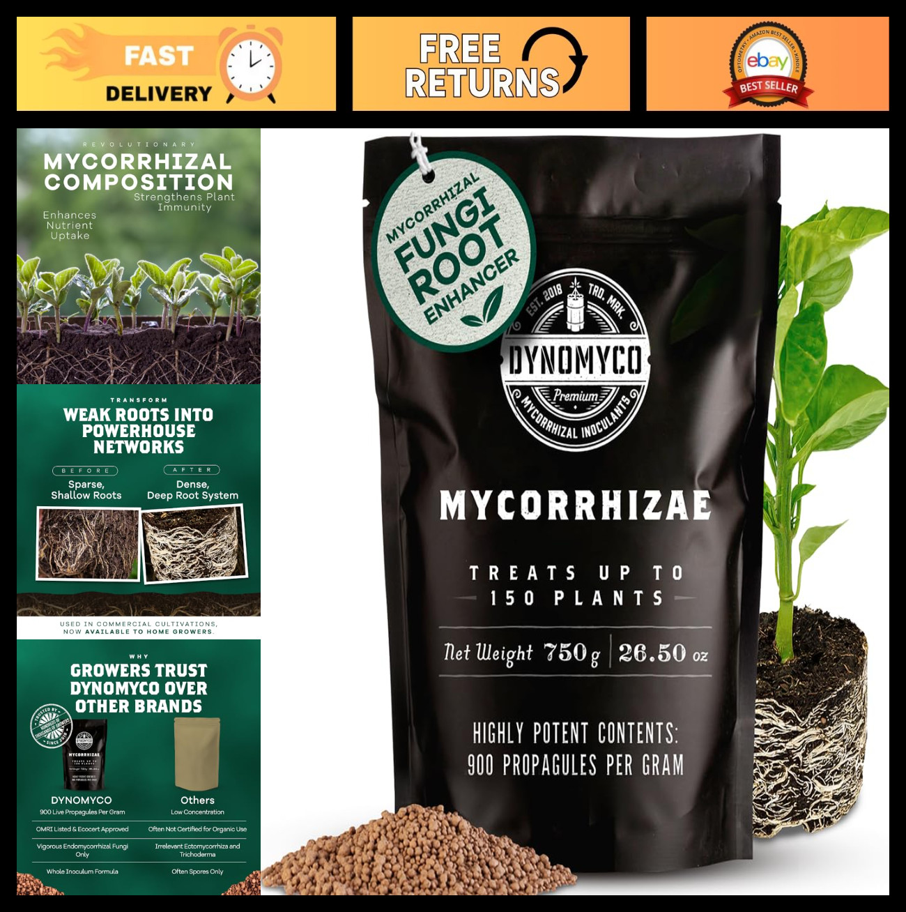 Mycorrhizal Fungi Inoculant 750g – Boost Root Growth, Yields & Nutrient Uptake,