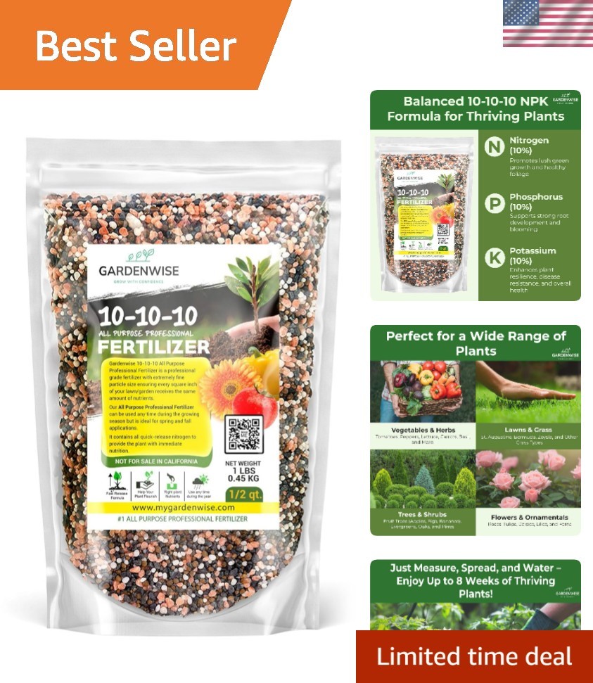 10-10-10 Plant Fertilizer Slow Release – 10 10 10 All Purpose Granular Garden…
