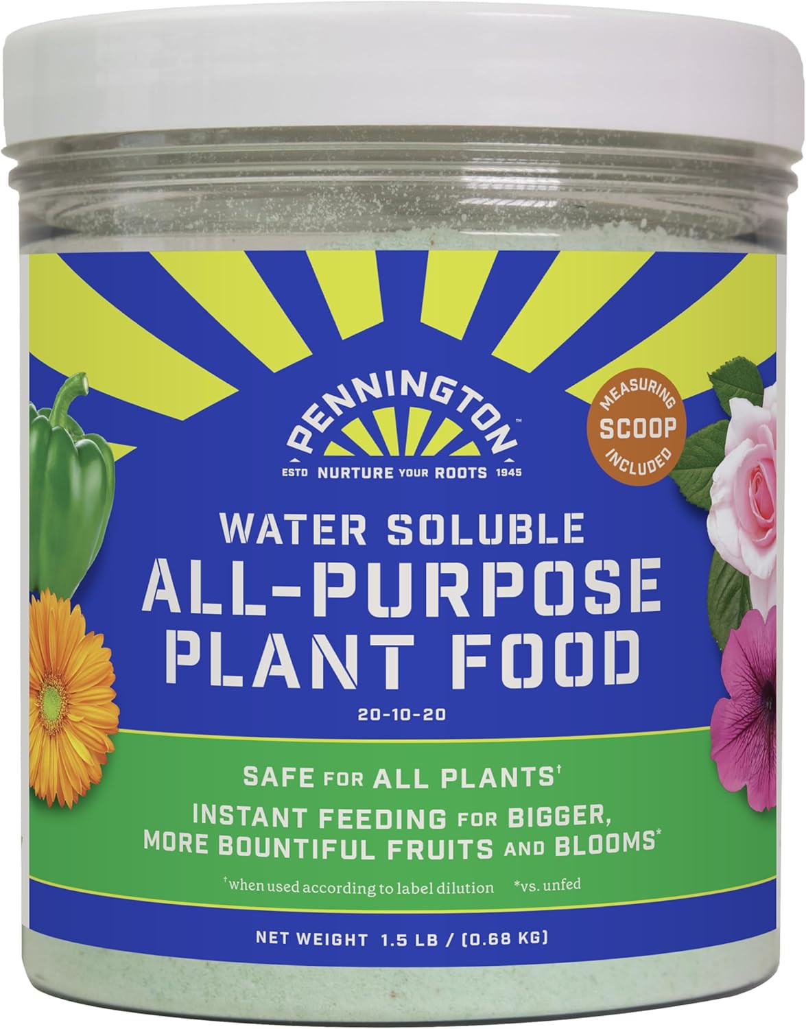 Pennington Water Soluble All Purpose Plant Food 20-10-20 8/1.5Lb