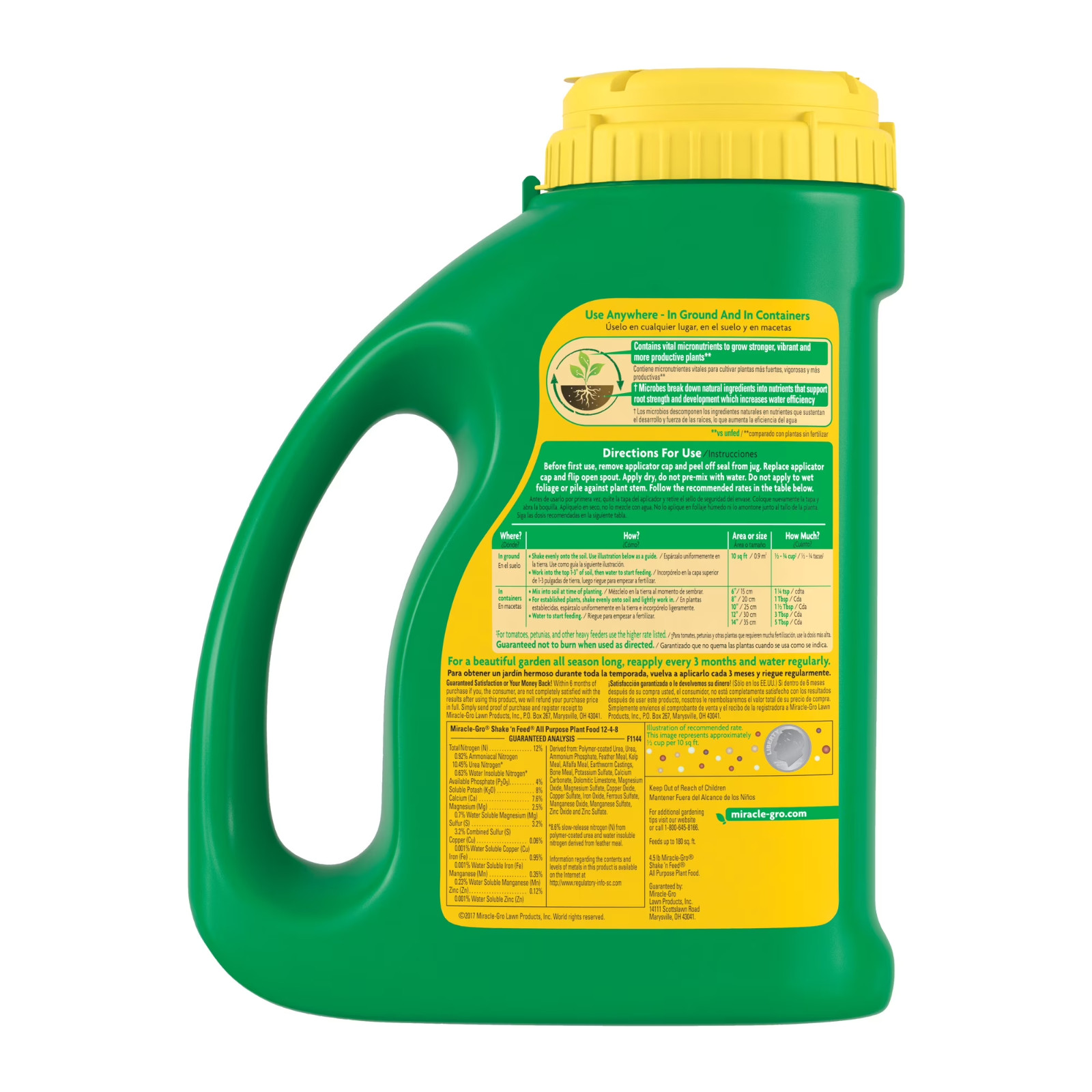 2 Pack Miracle-Gro Shake ‘N Feed All Purpose Plant Food Fertilizer 4.5 lbs New