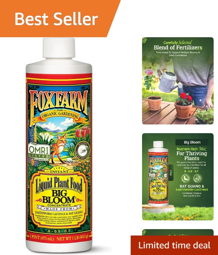 Fox Farm Big Bloom Liquid Plant Food – Organic Bloom Fertilizer for Flowering…