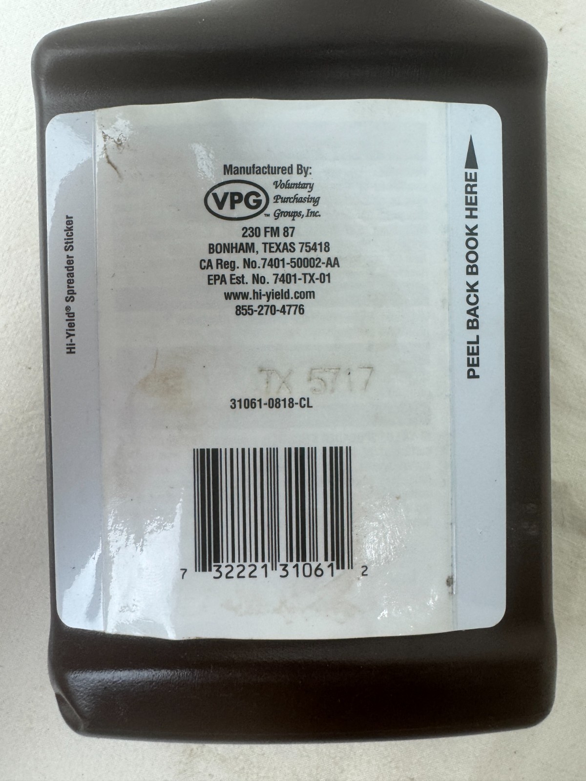 Hi-Yield – Concentrate Spreader Sticker – 31061 – 8 oz – New