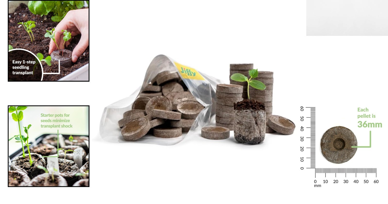 100 Count 36mm Peat Soil Pellets – Indoor Seed Starting Plugs for Easy Gardening
