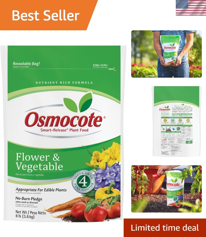 8 lb Continuous Release Plant Fertilizer – Boosts Flowers & Vegetables Growth